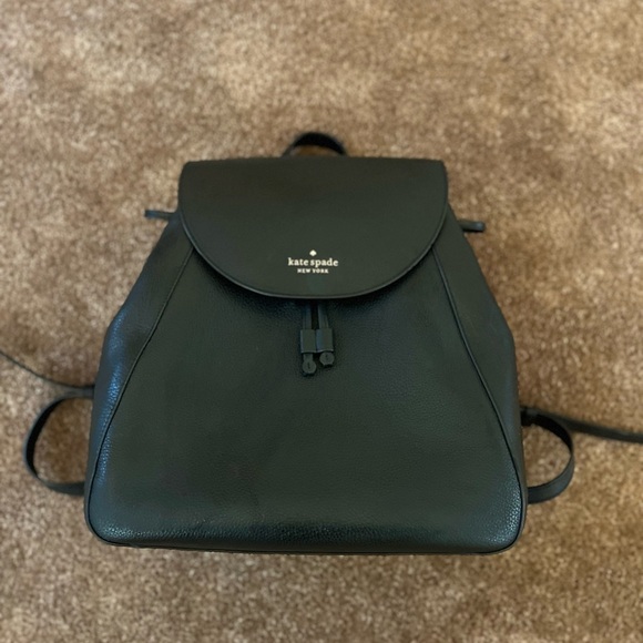 Kate Spade Black Leather Backpack
